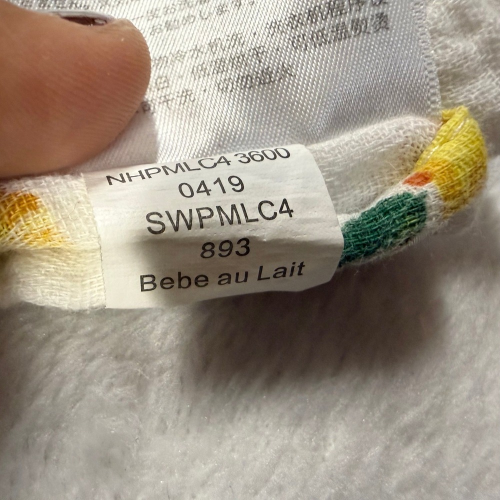 Bebe au Lait OS Yellow Peach Fruit 100% Cotton Muslin Swaddle Baby Blanket Cozy - Picture 7 of 7